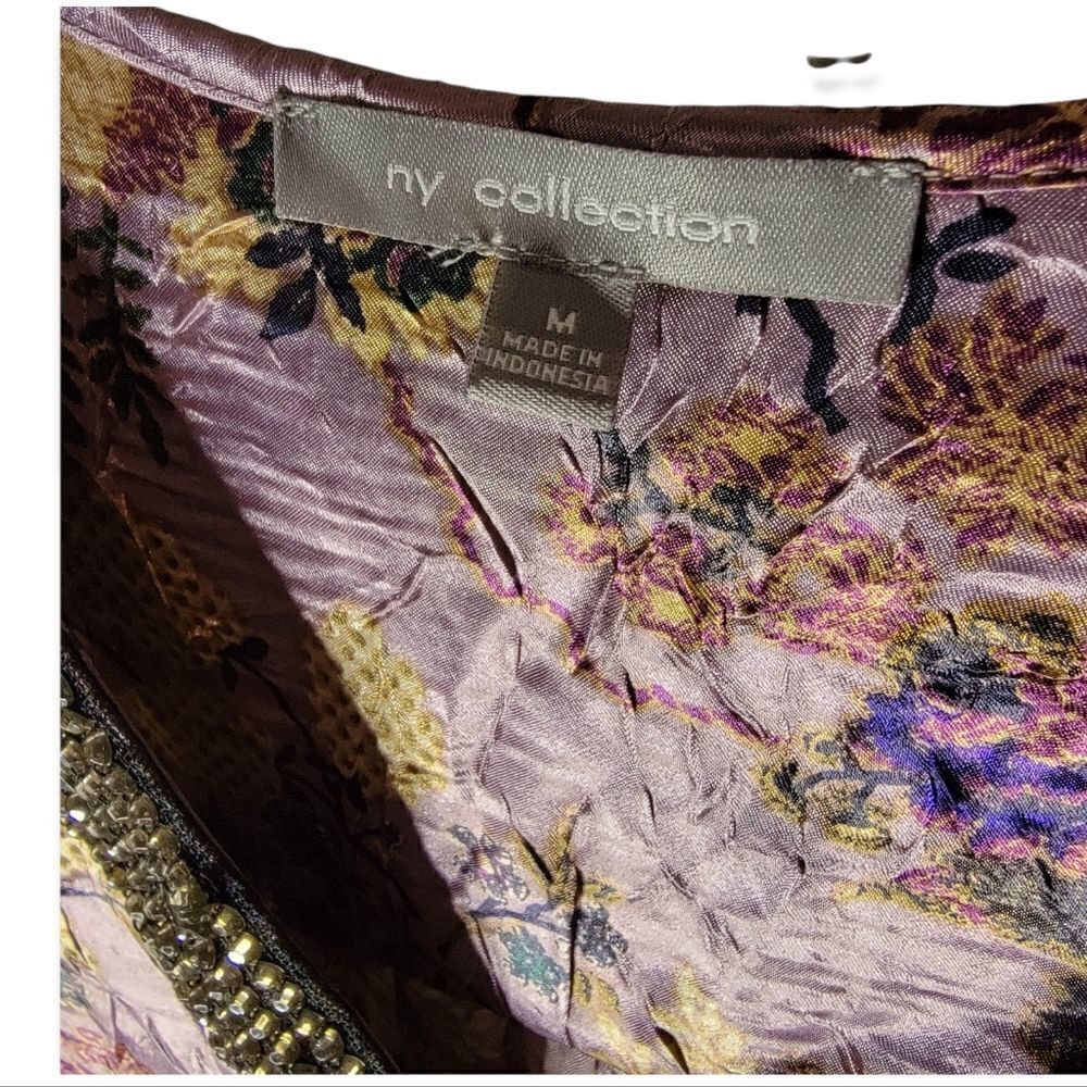 NY Collection Rhinestone VNeck Tunic Top Size Medium - Picture 4 of 7